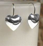 Avon Solid Heart Lever Back Earrings (silvertone)