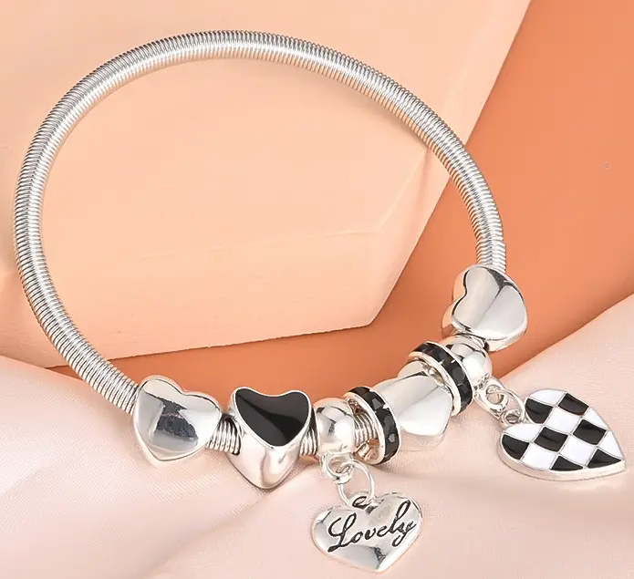 Checkered Heart Bracelet